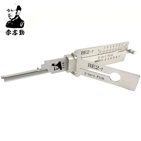 Mr. Li's Original Lishi BE2-7 2-in-1 Pick & Decoder for BEST “A” 7 Pin SFIC Cylinders